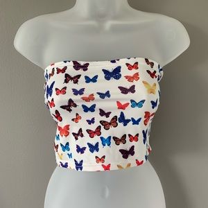 ROMWE Butterfly Tube Top